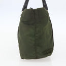 PRADA Hand Bag Nylon Khaki Silver Auth 158149-3