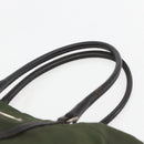 PRADA Hand Bag Nylon Khaki Silver Auth 158149-14