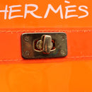 HERMES Vinyl Kelly Hand Bag Vinyl Orange Auth 158157-15