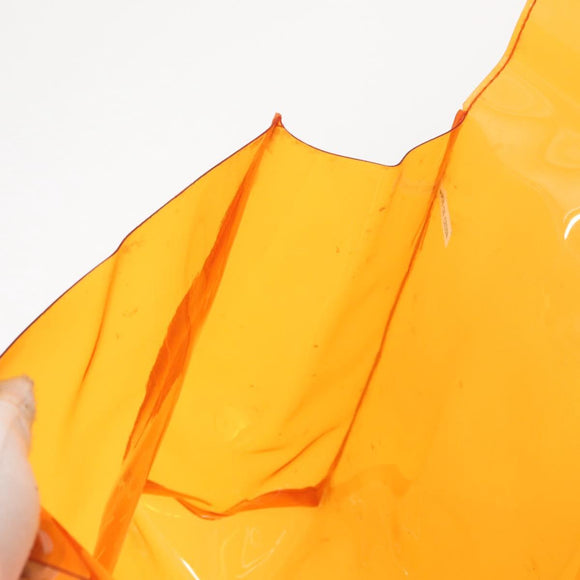HERMES Vinyl Kelly Hand Bag Vinyl Orange Auth 158157