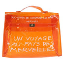 HERMES Vinyl Kelly Hand Bag Vinyl Orange Auth 158157-2