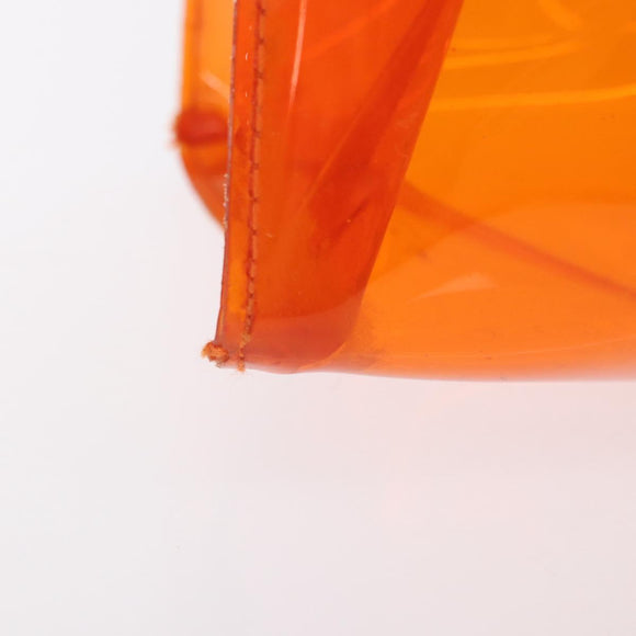 HERMES Vinyl Kelly Hand Bag Vinyl Orange Auth 158157