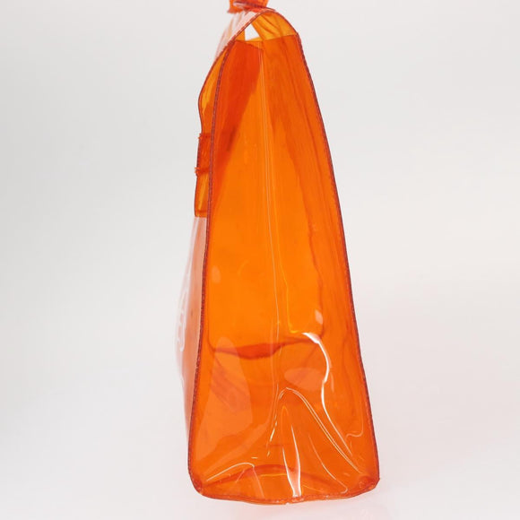 HERMES Vinyl Kelly Hand Bag Vinyl Orange Auth 158157