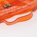 HERMES Vinyl Kelly Hand Bag Vinyl Orange Auth 158157-8
