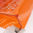 HERMES Vinyl Kelly Hand Bag Vinyl Orange Auth 158158-10