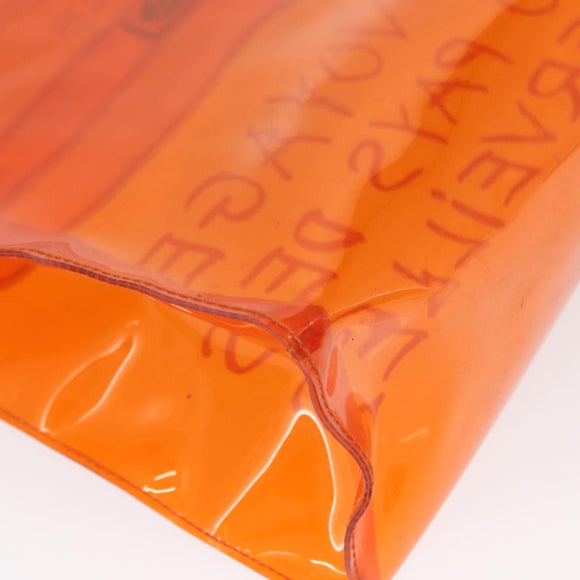 HERMES Vinyl Kelly Hand Bag Vinyl Orange Auth 158158
