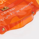 HERMES Vinyl Kelly Hand Bag Vinyl Orange Auth 158158-7