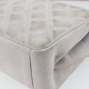 CHANEL Matelasse Hand Bag Suede Purple Silver CC Auth 158159-15