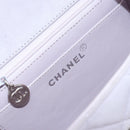 CHANEL Matelasse Hand Bag Suede Purple Silver CC Auth 158159-19