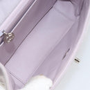 CHANEL Matelasse Hand Bag Suede Purple Silver CC Auth 158159-10