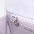 CHANEL Matelasse Hand Bag Suede Purple Silver CC Auth 158159-22