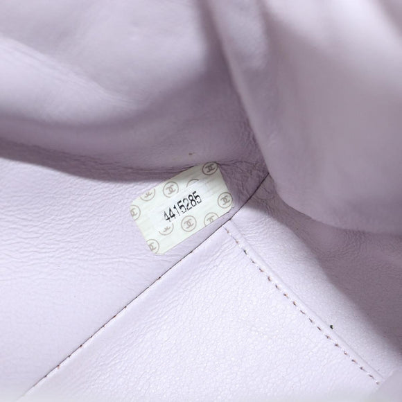 CHANEL Matelasse Hand Bag Suede Purple Silver CC Auth 158159