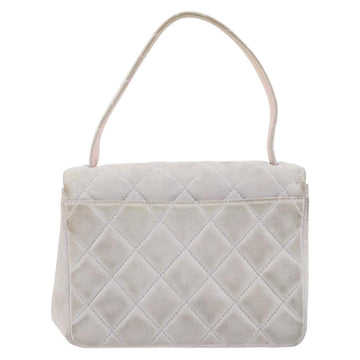 CHANEL Matelasse Hand Bag Suede Purple Silver CC Auth 158159 - 0