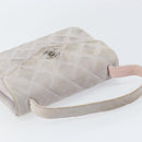 CHANEL Matelasse Hand Bag Suede Purple Silver CC Auth 158159-6