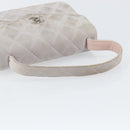 CHANEL Matelasse Hand Bag Suede Purple Silver CC Auth 158159-7