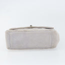CHANEL Matelasse Hand Bag Suede Purple Silver CC Auth 158159-5