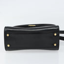 BALLY Handtasche Leder 2way Schwarz Gold Auth 158161-5