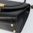 BALLY Hand Bag Leather 2way Black Gold Auth 158161-10