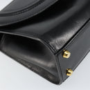 BALLY Handtasche Leder 2way Schwarz Gold Auth 158161-15