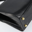 BALLY Handtasche Leder 2way Schwarz Gold Auth 158161-17