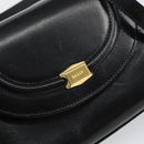 BALLY Hand Bag Leather 2way Black Gold Auth 158161-18