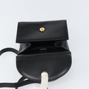 BALLY Handtasche Leder 2way Schwarz Gold Auth 158161-19