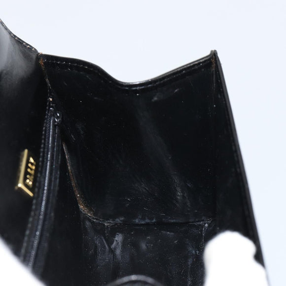 BALLY Hand Bag Leather 2way Black Gold Auth 158161