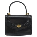 BALLY Hand Bag Leather 2way Black Gold Auth 158161-13