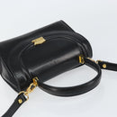 BALLY Handtasche Leder 2way Schwarz Gold Auth 158161-6