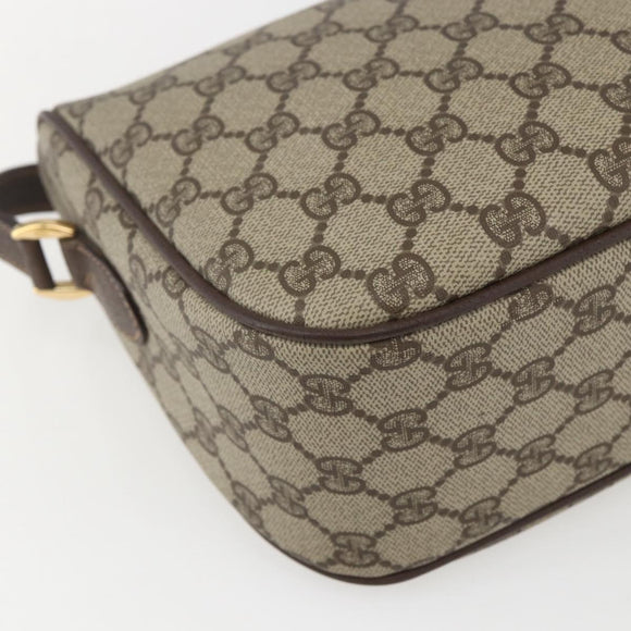 GUCCI GG Supreme Web Sherry Line Bag PVC Beige Gold 164 02 077 Auth 158162