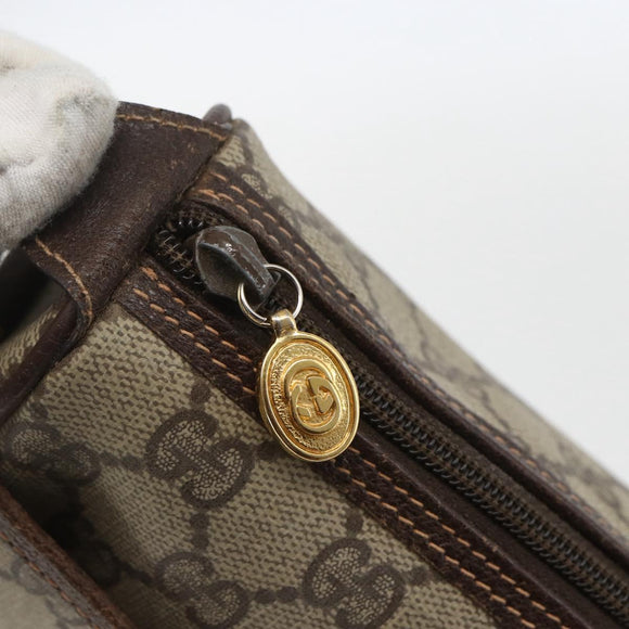 GUCCI GG Supreme Web Sherry Line Bag PVC Beige Gold 164 02 077 Auth 158162