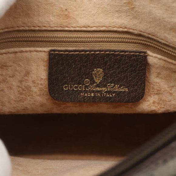 GUCCI GG Supreme Web Sherry Line Bag PVC Beige Gold 164 02 077 Auth 158162