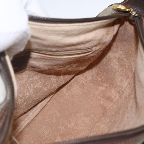 GUCCI GG Supreme Web Sherry Line Bag PVC Beige Gold 164 02 077 Auth 158162