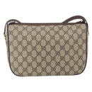 GUCCI GG Supreme Web Sherry Line Bag PVC Beige Gold 164 02 077 Auth 158162-3