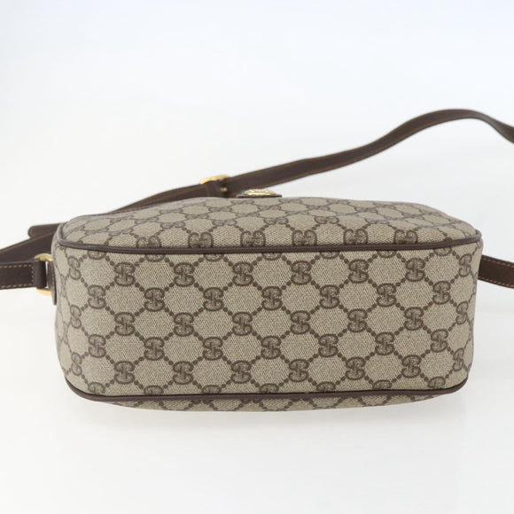 GUCCI GG Supreme Web Sherry Line Bag PVC Beige Gold 164 02 077 Auth 158162
