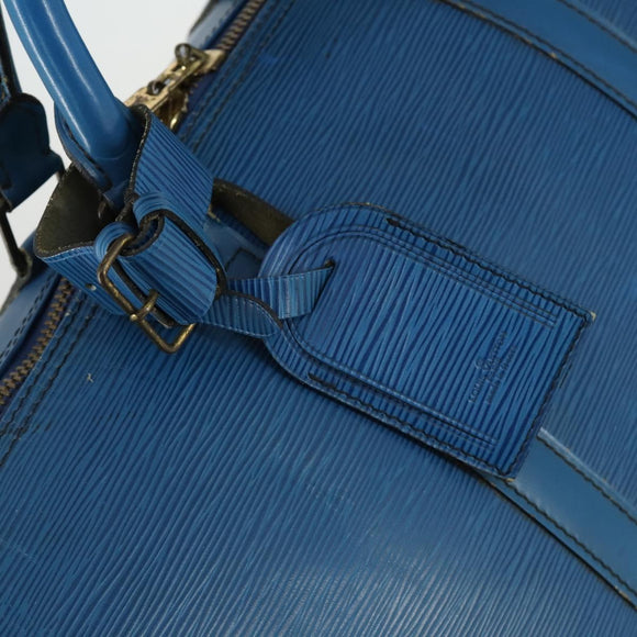 LOUIS VUITTON Epi Keepall 50 Boston Bag Blue M42965 LV Auth 158166