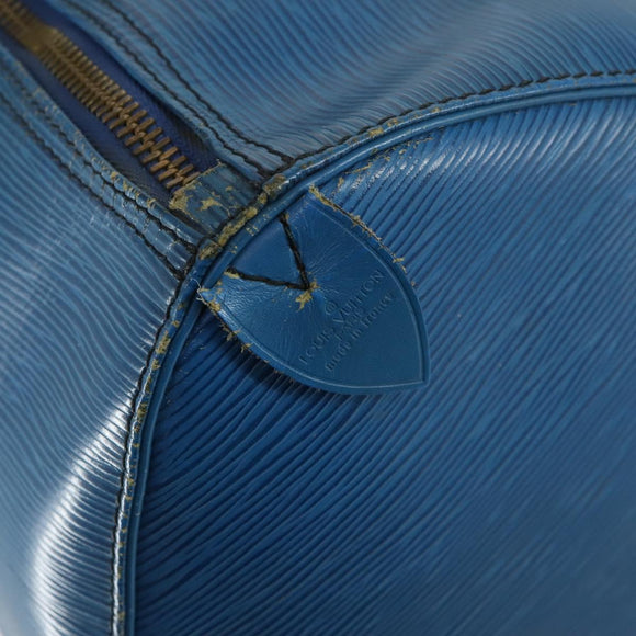 LOUIS VUITTON Epi Keepall 50 Boston Bag Blue M42965 LV Auth 158166