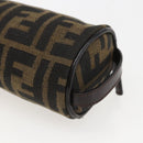 FENDI Zucca Canvas Pouch Black Brown Auth 158169-15