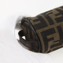 FENDI Zucca Canvas Pouch Black Brown Auth 158169-16