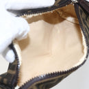 FENDI Zucca Canvas Pouch Black Brown Auth 158169-10