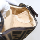 FENDI Zucca Canvas Pouch Black Brown Auth 158169-17