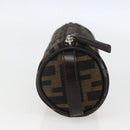 FENDI Zucca Canvas Pouch Black Brown Auth 158169-3