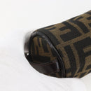FENDI Zucca Canvas Pouch Black Brown Auth 158169-14