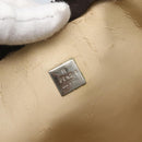 FENDI Zucca Canvas Pouch Black Brown Auth 158170-9