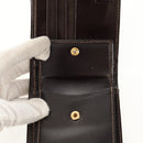 FENDI Zucca Canvas Compact Wallet Black Brown Auth 158171V-9