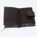 FENDI Zucca Canvas Compact Wallet Black Brown Silver Auth 158172-8