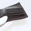 FENDI Zucca Canvas Compact Wallet Black Brown Silver Auth 158172-9