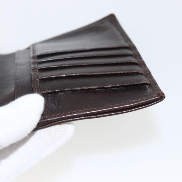 FENDI Zucca Canvas Compact Wallet Black Brown Silver Auth 158172