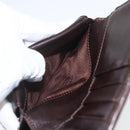 FENDI Zucca Canvas Compact Wallet Black Brown Silver Auth 158172-19