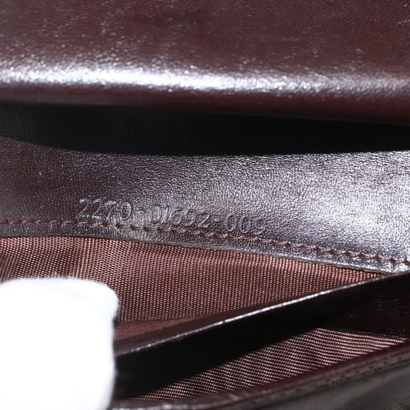 FENDI Zucca Canvas Compact Wallet Black Brown Silver Auth 158172